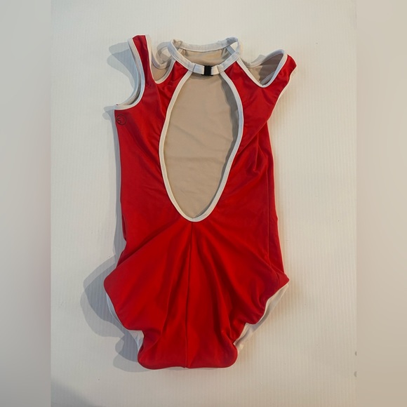 Five Dancewear red leotard with white trim - SA - Picture 4 of 4